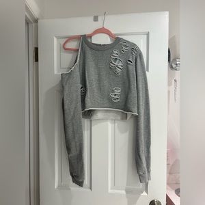 Gray crew neck